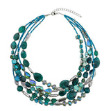 Bocar Multi Layer 5 Strand Statement Collar Beaded Necklace for Women Gift(NK_10376)
