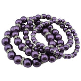 BOCAR 4pcs /Set Imitation Pearl Bracelets Crystal Women Multi Layer（BR1113）