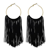 Bocar Boho Tassels Earring for Women Bohemian Hoop Drop Western Earrings Dangle Country Summer Beach Long Tassels Earrings for Women(ER1083)
