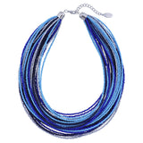 Bocar Multi Layer Seed Beads Chunky Bib Statement Cluster Collar Necklace for Women Gift, 19inch (NK-10351)