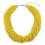 Bocar Multiple Strand Handmade Beaded 16" Statement Collar Necklace for Women 10402