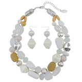 Bocar Chunky Necklaces for Women Trendy, 2 Layer Statement Necklace Fashion Collar Necklace, Handmade Costume Jewelry Women Gifts
