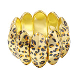 Bocar Chunky Resin Stretch Bracelets Wide Stretchable Bangle Irregular Geometric Wristband for Women Prom Holiday Jewelry Gift