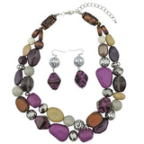 Bocar Chunky Necklaces for Women Trendy, 2 Layer Statement Necklace Fashion Collar Necklace, Handmade Costume Jewelry Women Gifts