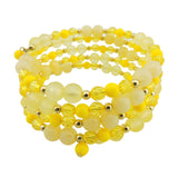 Bocar Multi Layers Statement Yellow Beaded Bracelet Adjustable Strand Bangle Bracelet for Women(BR1202)
