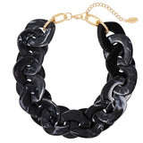 Bocar Large Acrylic Cuban Choker Chunky Statement Collar Necklace for Women Gift, 20inch (NK-10666）