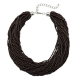 Bocar Multiple Strand Handmade Beaded 16" Statement Collar Necklace for Women 10402