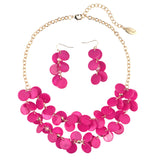 Bocar 2 Layer Statement Collar Shell Necklace and Earring Set for Women Gift, 18.5in, Yellow(10248)