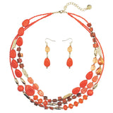 Bocar Multi Layer Shell Beaded Statement Necklace for Women Jewelry(N0001)