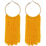 Bocar Boho Tassels Earring for Women Bohemian Hoop Drop Western Earrings Dangle Country Summer Beach Long Tassels Earrings for Women(ER1083)