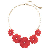 Bocar Acrylic Flower Pendant Collar Statement Choker Necklace for Women, 18.8inch (NK-10241)