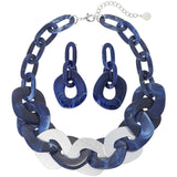 BOCAR Statement Chunky Necklace Metal Punk Acrylic Cuban Link Chain Necklaces Bohemian Tortoise Shell Acrylic Resin Chain Link N0090