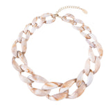 Bocar Statement Chunky Fashion Acrylic Beads Choker Cube Link Chain Necklace for Women Gifts(10510)