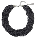 Bocar Multiple Strand Handmade Beaded 16" Statement Collar Necklace for Women 10402