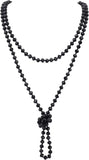 Bocar Fashion Beads Rope Knot Long Beaded Necklace Versatile 60" Strand Costume Jewelry for Women 1030