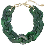 Bocar Large Acrylic Cuban Choker Chunky Statement Collar Necklace for Women Gift, 20inch (NK-10666）
