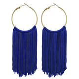 Bocar Boho Tassels Earring for Women Bohemian Hoop Drop Western Earrings Dangle Country Summer Beach Long Tassels Earrings for Women(ER1083)