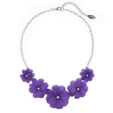 Bocar Acrylic Flower Pendant Collar Statement Choker Necklace for Women, 18.8inch (NK-10241)