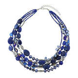 Bocar Multi Layer 5 Strand Statement Collar Beaded Necklace for Women Gift(NK_10376)
