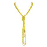 BOCAR Long Seed Beaded Multi Strand Necklace,10 Multiple Statement Long Bib Necklace with Tie Knot for Women Jewelry (N0102)