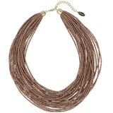 Bocar Multi Layer Seed Beads Chunky Bib Statement Cluster Collar Necklace for Women Gift, 19inch (NK-10351)
