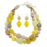Bocar Chunky Necklaces for Women Trendy, 2 Layer Statement Necklace Fashion Collar Necklace, Handmade Costume Jewelry Women Gifts