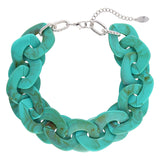 Bocar Large Acrylic Cuban Choker Chunky Statement Collar Necklace for Women Gift, 20inch (NK-10666）