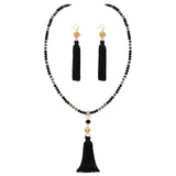 Bocar Long Beaded Strand Necklace with Tassel for Women Fashion Jewelry White, 33 inches（0023）