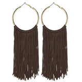 Bocar Boho Tassels Earring for Women Bohemian Hoop Drop Western Earrings Dangle Country Summer Beach Long Tassels Earrings for Women(ER1083)
