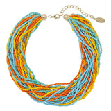 Bocar Multiple Strand Handmade Beaded 16" Statement Collar Necklace for Women 10402