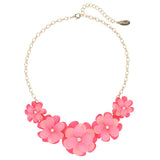 Bocar Acrylic Flower Pendant Collar Statement Choker Necklace for Women, 18.8inch (NK-10241)