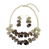 Bocar 2 Layer Statement Collar Shell Necklace and Earring Set for Women Gift, 18.5in, Yellow(10248)
