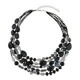 Bocar Multi Layer 5 Strand Statement Collar Beaded Necklace for Women Gift(NK_10376)