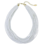 Bocar Multi Layer Seed Beads Chunky Bib Statement Cluster Collar Necklace for Women Gift, 19inch (NK-10351)