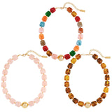 Bocar Chunky Gold Heart Necklace for Women Beaded Colorful Statement Necklace Cute Boho Y2k Choker Necklace for Gift Jewelry