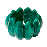 Bocar Chunky Resin Stretch Bracelets Wide Stretchable Bangle Irregular Geometric Wristband for Women Prom Holiday Jewelry Gift