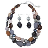 Bocar Chunky Necklaces for Women Trendy, 2 Layer Statement Necklace Fashion Collar Necklace, Handmade Costume Jewelry Women Gifts