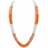 Bocar Long Multiple Row Handmade Mix Color Beaded Statement Necklace Women(NK_10647)