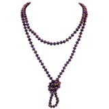 Bocar Fashion Beads Rope Knot Long Beaded Necklace Versatile 60" Strand Costume Jewelry for Women 1030