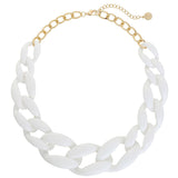 BOCAR Statement Chunky Acrylic Chain Link Choker Necklace Fashion Women Collar Necklaces Acrylic Resin Chain Necklace(N0097)