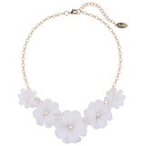 Bocar Acrylic Flower Pendant Collar Statement Choker Necklace for Women, 18.8inch (NK-10241)