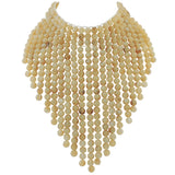 BOCAR Boho African Wooden Beaded Bib Statement Necklace Strands Layered Cluster Chunky Collar Choker Wood Necklace for Women Fashion Costume Jewelry(0065)