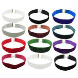 BOCAR 12pcs 1 inch Width Black Velvet Chokers Vintage Necklace for Women With Extension (XL-1019)