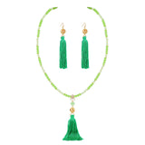 Bocar Long Beaded Strand Necklace with Tassel for Women Fashion Jewelry White, 33 inches（0023）