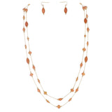 BOCAR 2 Layer Illusion Wire Beaded long Collar Statement Necklace with Earrings Long Necklace for Women (N0098)