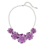 Bocar Acrylic Flower Pendant Collar Statement Choker Necklace for Women, 18.8inch (NK-10241)