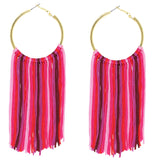 Bocar Boho Tassels Earring for Women Bohemian Hoop Drop Western Earrings Dangle Country Summer Beach Long Tassels Earrings for Women(ER1083)