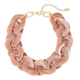 Bocar Large Acrylic Cuban Choker Chunky Statement Collar Necklace for Women Gift, 20inch (NK-10666）