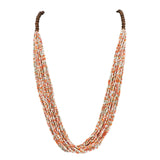 Bocar Long Multi Strand Handmade Beaded Statement Necklace with Gift Box, White, 40 inches, Women