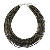Bocar Multi Layer Seed Beads Chunky Bib Statement Cluster Collar Necklace for Women Gift, 19inch (NK-10351)